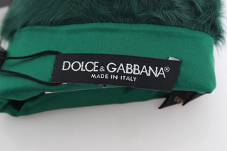 Guantes de cuero verde Xiangao con pelo en los codos