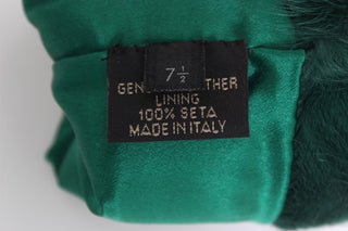 Guantes de cuero verde Xiangao con pelo en los codos