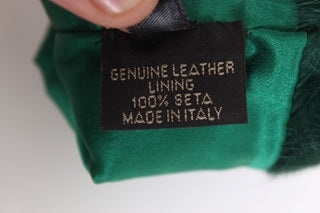 Guantes de cuero verde Xiangao con pelo en los codos