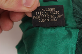 Guantes de cuero verde Xiangao con pelo en los codos
