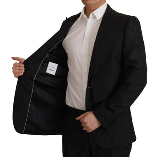 Schwarzer Polyester-Zweiteiler, festlicher Anzug „MARTINI“
