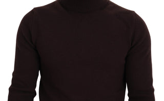 Jersey marrón de lana con cuello alto