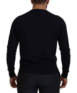 Cardigan-Strickjacke aus blauer Wolle für Mitarbeiter