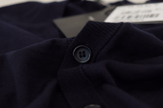 Cardigan-Strickjacke aus blauer Wolle für Mitarbeiter