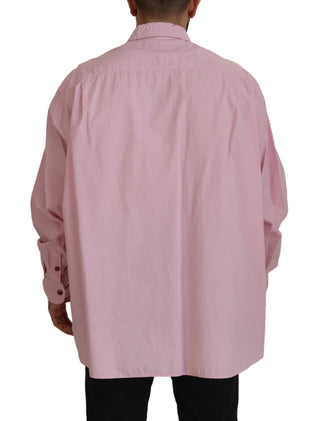 Rosa lässiges Button-Down-Langarmhemd