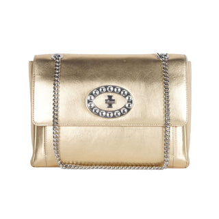 Blumarine Gold Ledertaschen Umhängetasche Damen