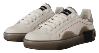 Weiße Leder-Sneaker für Damen mit Logo Portofino