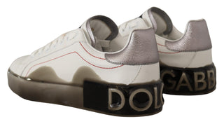 Weiße Leder-Sneaker für Damen mit Logo Portofino