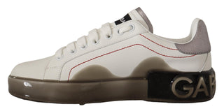 Weiße Leder-Sneaker für Damen mit Logo Portofino