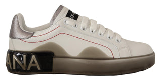 Weiße Leder-Sneaker für Damen mit Logo Portofino