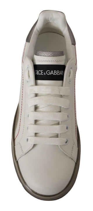 Weiße Leder-Sneaker für Damen mit Logo Portofino