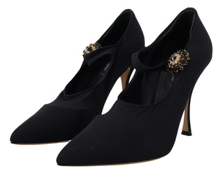 Schwarze Socken Stretch Crystal Pumps