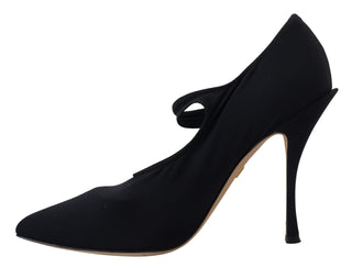Schwarze Socken Stretch Crystal Pumps
