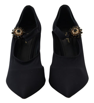 Schwarze Socken Stretch Crystal Pumps