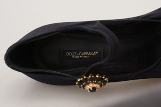 Schwarze Socken Stretch Crystal Pumps