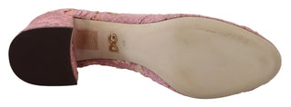 Pink Taormina Pumps aus Spitze mit Kristallen Pastellschuhe