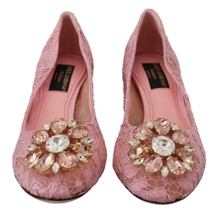 Pink Taormina Pumps aus Spitze mit Kristallen Pastellschuhe