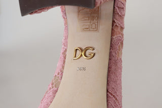 Pink Taormina Pumps aus Spitze mit Kristallen Pastellschuhe