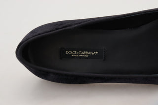Schwarze Samt Slipper Loafer Flats Schuhe