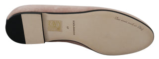 Pinkfarbene Samt-Slipper Loafer Schuhe