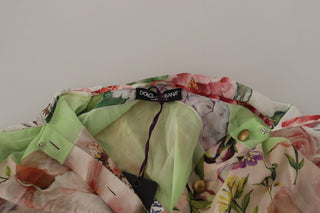 Blusa con cuello ascot y diseño patchwork floral multicolor