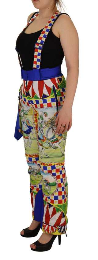 Pantalones estampados multicolor con diseño de nieve