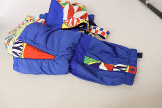 Pantalones estampados multicolor con diseño de nieve
