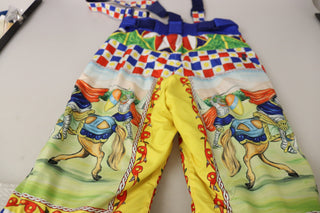 Pantalones estampados multicolor con diseño de nieve