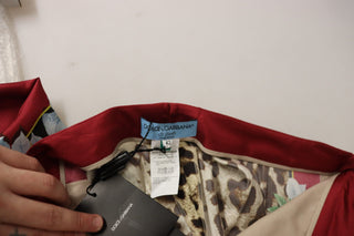 Multicolor Leopard Flora Printed Mid Waist Trouser Pants