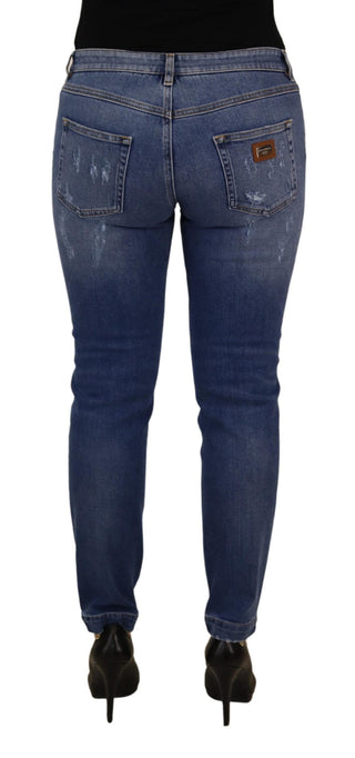 Jeans vaqueros pitillo de algodón azul lavado con cintura baja