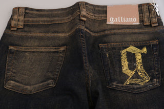 Pantalones vaqueros acampanados de cintura media lavados en negro de algodón