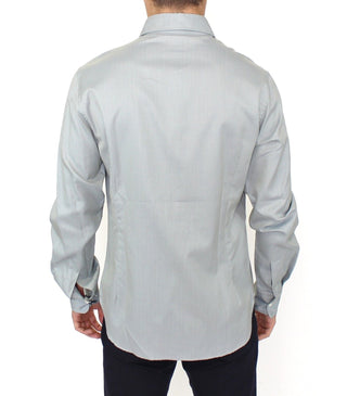 Graues Baumwoll-Langarmshirt Casual