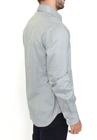 Graues Baumwoll-Langarmshirt Casual
