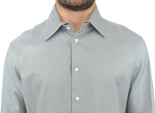 Graues Baumwoll-Langarmshirt Casual