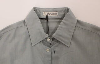 Graues Baumwoll-Langarmshirt Casual