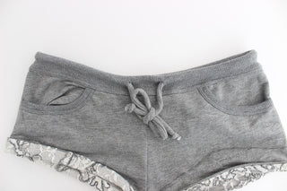 Pantalones cortos mini de lencería gris