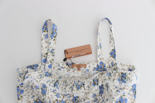 Vestido mini de playa floral azul