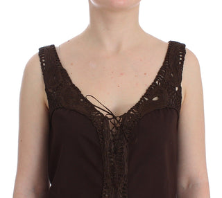 Beachwear Brown Cotton Stretch Tunic Dress