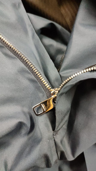 Blaue Baumwoll-Seiden-Chino-Hose