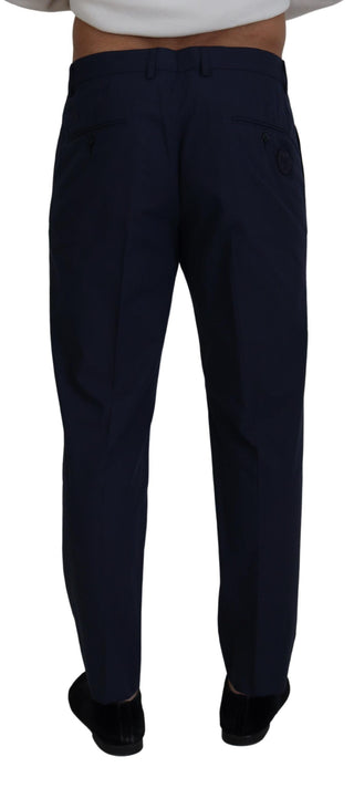 Blaue Baumwoll-Slim-Chinos-Hose