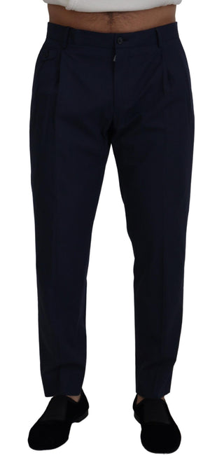 Blaue Baumwoll-Slim-Chinos-Hose