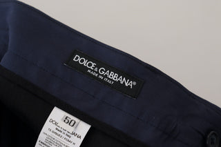 Blaue Baumwoll-Slim-Chinos-Hose
