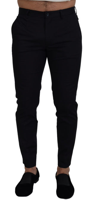 Blaue Stretch-Baumwoll-Chino-Hose Slim Fit