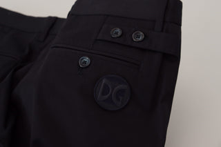 Blaue Stretch-Baumwoll-Chino-Hose Slim Fit