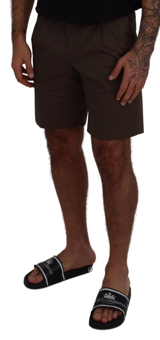 Grüne Chinos Baumwolle Freizeit-Shorts