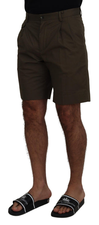 Grüne Chinos Baumwolle Freizeit-Shorts