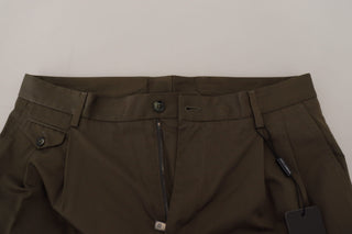 Grüne Chinos Baumwolle Freizeit-Shorts