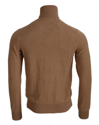 Beiger Kaschmir-Rollkragenpullover