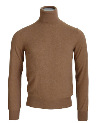 Beiger Kaschmir-Rollkragenpullover