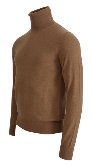 Beiger Kaschmir-Rollkragenpullover